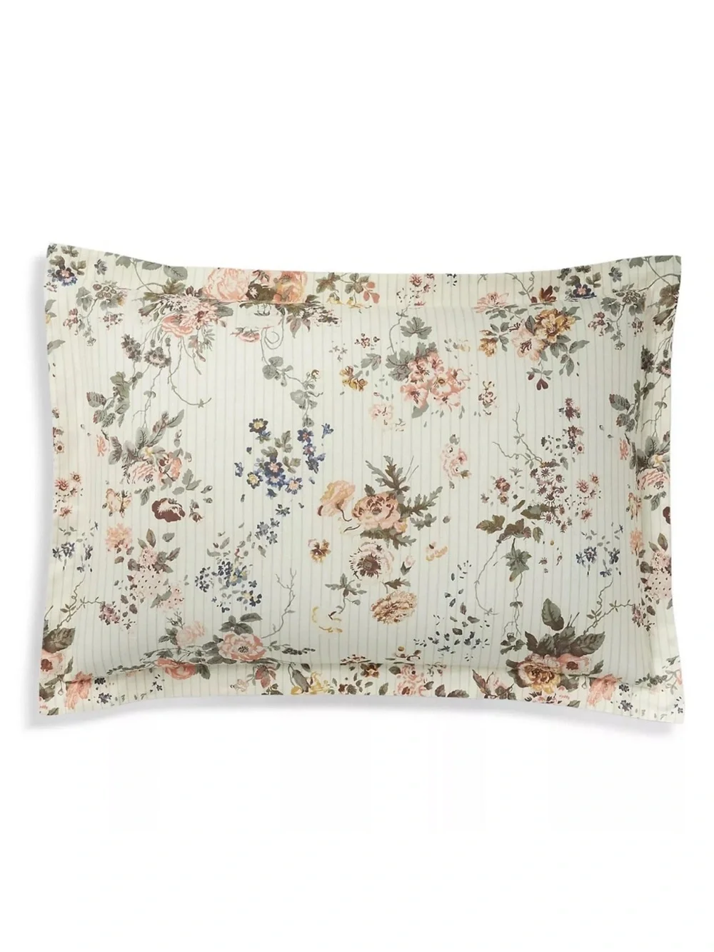 Ralph Lauren Thompson Cotton Floral Stripe Set Of 2 King Pillow Shams $430 NWT
